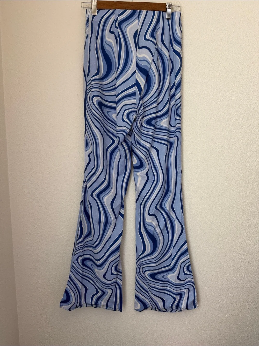 Zara Groovy Swirl Pants Linen Blend